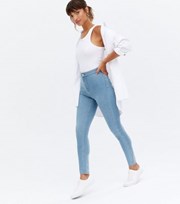 New Look Blue Light Wash High Waist Hallie Super Skinny Jeans